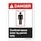 Signmission ANSI Sign, Confined Space Enter By Permit Only, 10in X 7in Rigid Plastic, 7" H, 10" W, Landscape OS-DS-P-710-L-19817 - alternate 1